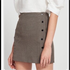 Sandro plaid mini skirt with buttons size small